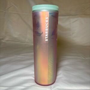 2022 Starbucks Iridescent/Holographic Pink Teal Mermaid Hot & Cold Tumbler